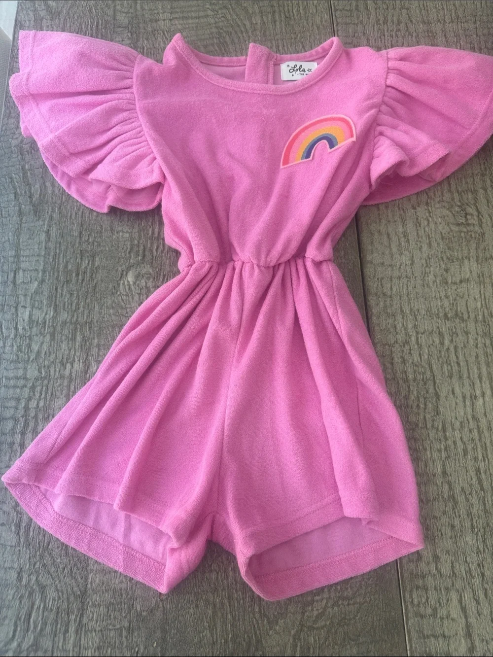 Lola + The Boys Size 8 Pink Rainbow Romper